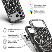 Tortoiseshell, Black and White - Shockproof MagSafe iPhone Case - VYIR