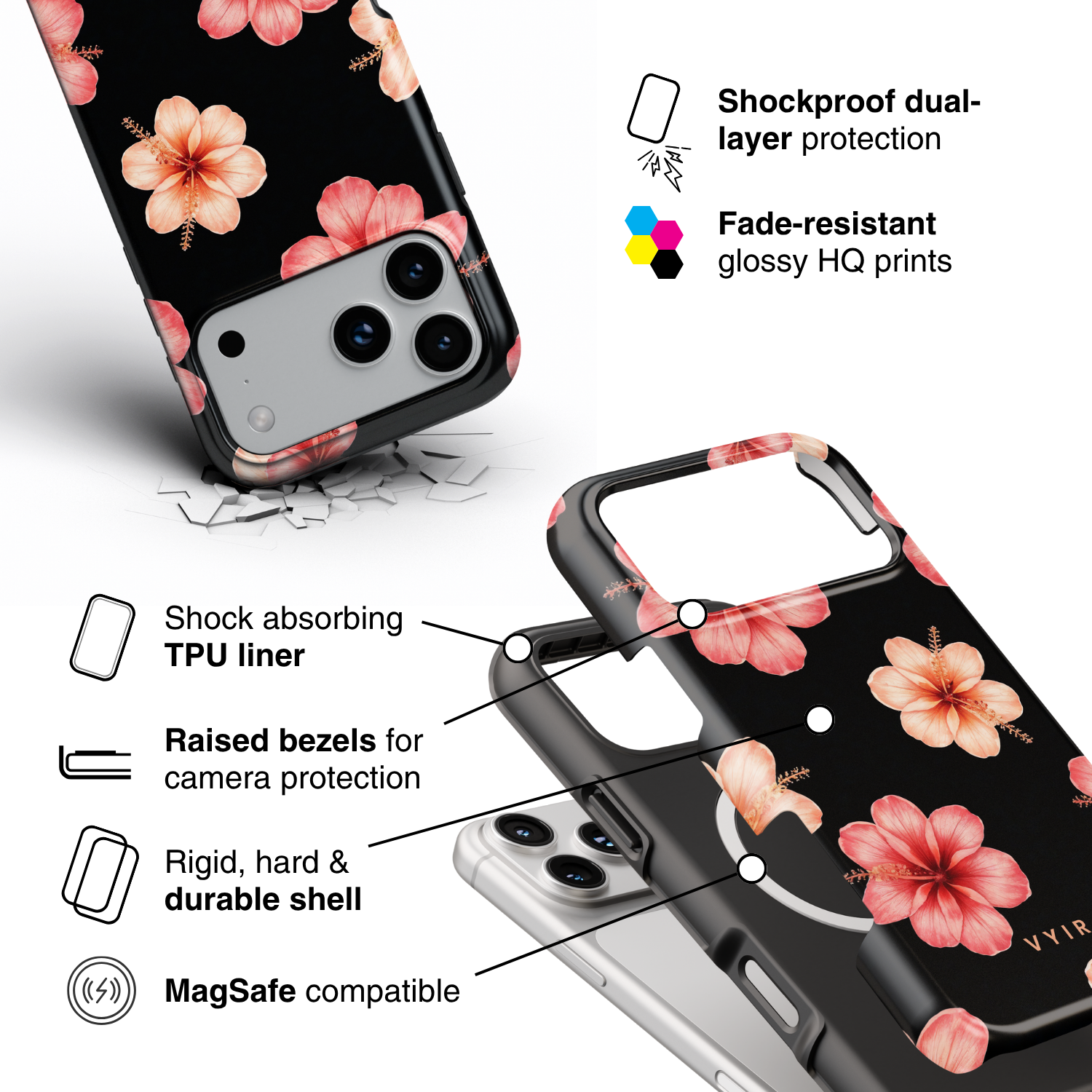 Tropical Hawaiian - Shockproof MagSafe iPhone Case - VYIR