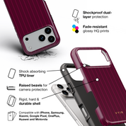 Vertical Stripes, Merlot - Shockproof Phone Case - VYIR