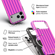 Vertical Stripes, Pink Curtains - Shockproof MagSafe iPhone Case - VYIR
