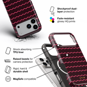 ZigZag, Raspberry - Shockproof MagSafe iPhone Case - VYIR
