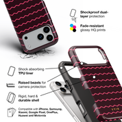 ZigZag, Raspberry - Shockproof Phone Case - VYIR