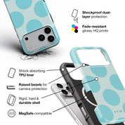 Big Polka Dots, Lagoon - Shockproof MagSafe iPhone Case - VYIR