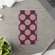 iPhone 13 Pro Max Vegan Leather Wallet Case – Pink Plum Polka Dot Design - VYIR