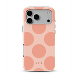 Big Polka Dots, Peach Pop - Tough MagSafe iPhone Kuori