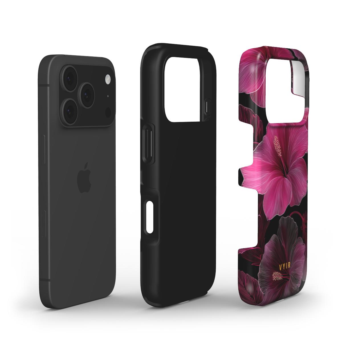 Midnight Hibiscus - Shockproof Phone Case - VYIR