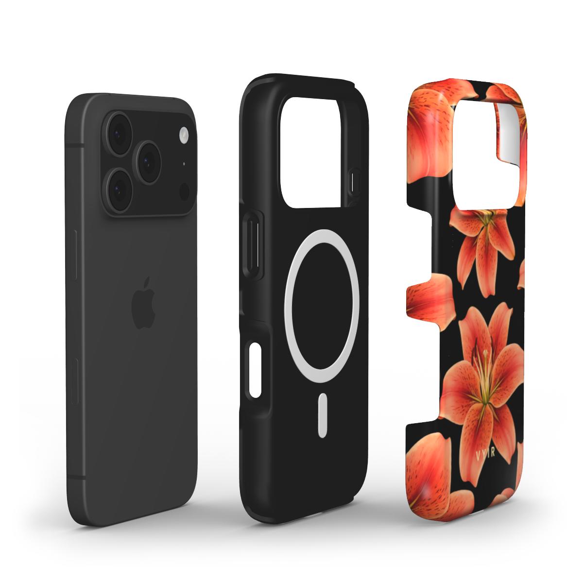 Tiger Lily Elegance - Shockproof MagSafe iPhone Case - VYIR