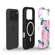 Rosy Peony Flourish - Shockproof MagSafe iPhone Case - VYIR