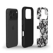 Monochrome Lilies - Shockproof Phone Case - VYIR