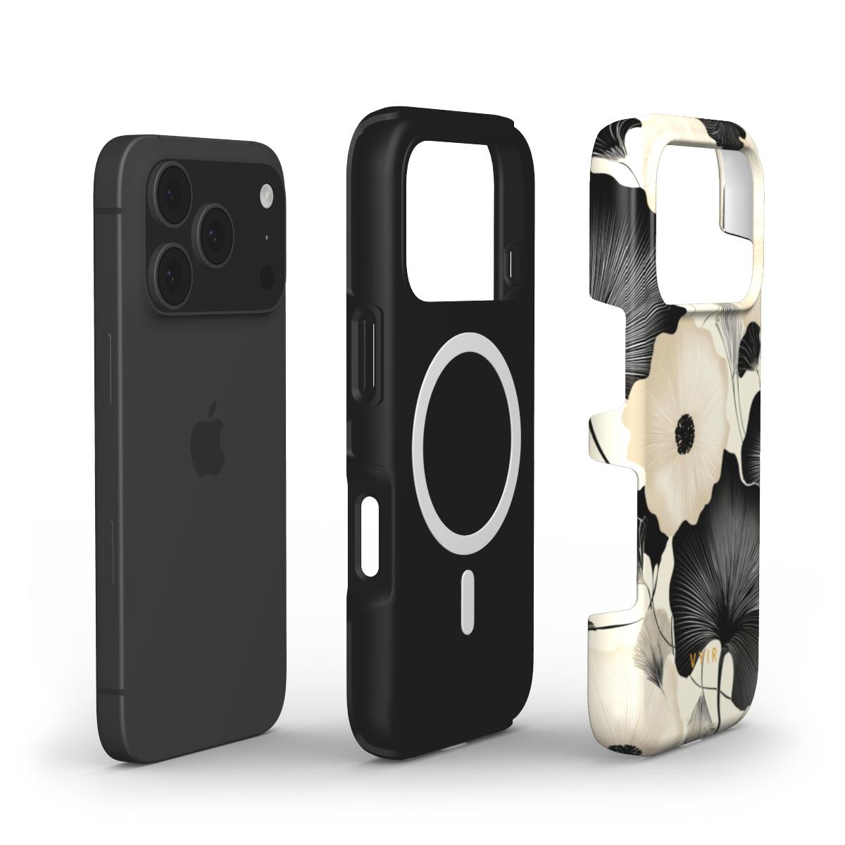 Noir Elegance - Shockproof MagSafe iPhone Case - VYIR