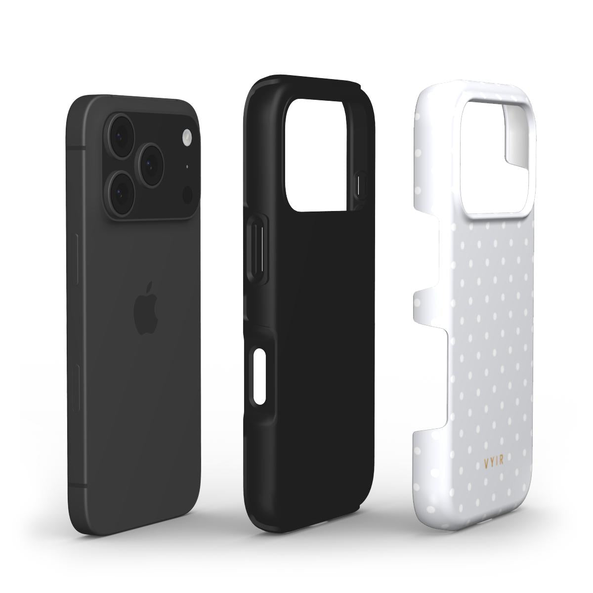 Tiny Polka Dots, Pearl White - Shockproof Phone Case - VYIR
