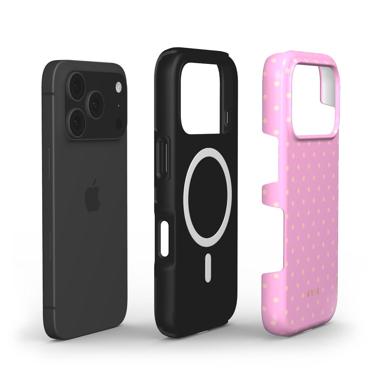 Tiny Polka Dots, Feminine Pink - Shockproof MagSafe iPhone Case - VYIR