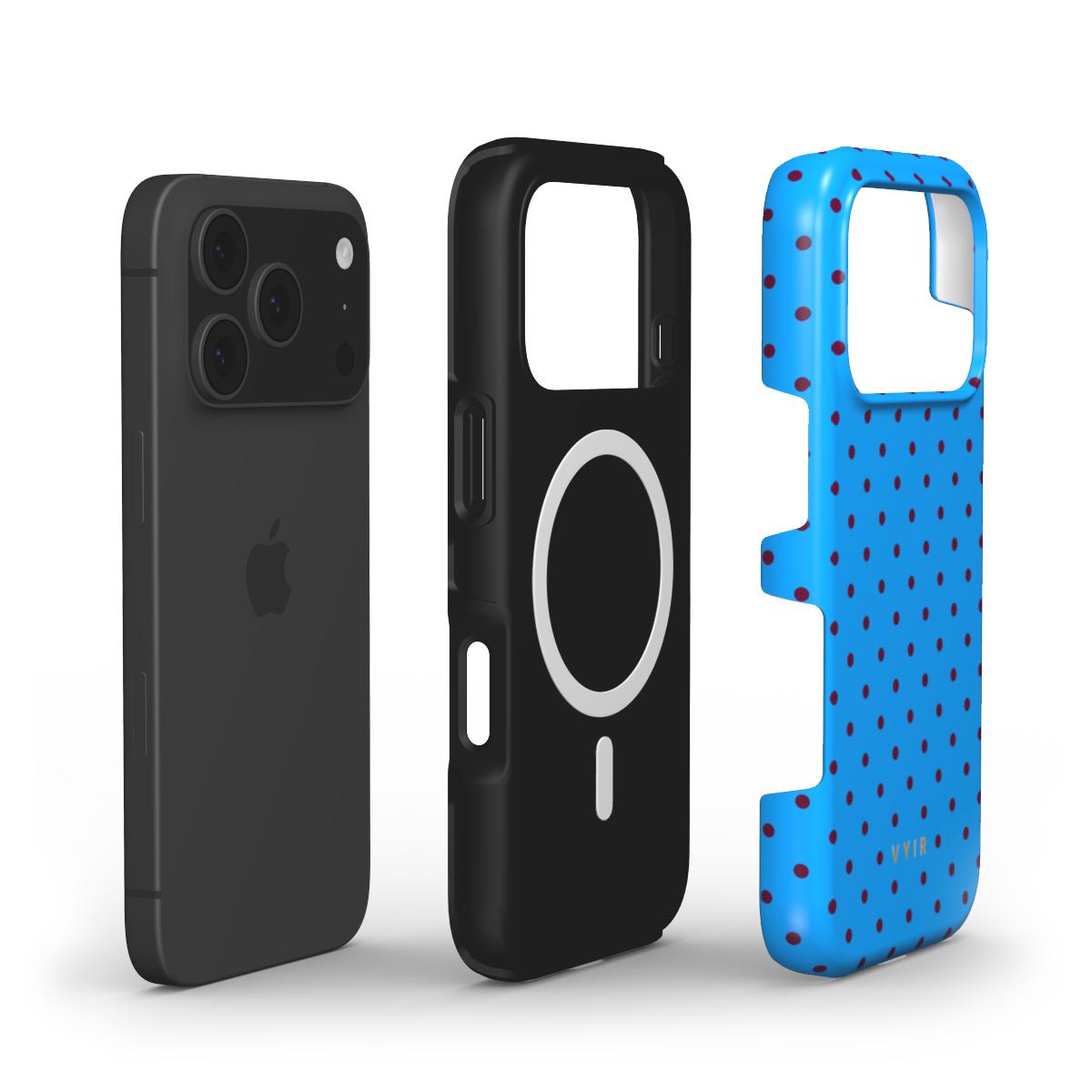 Tiny Polka Dots, Electric Blue - Shockproof MagSafe iPhone Case - VYIR