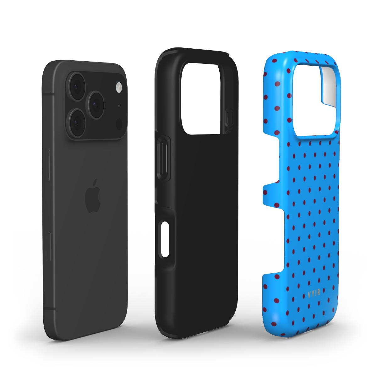 Tiny Polka Dots, Electric Blue - Shockproof Phone Case - VYIR