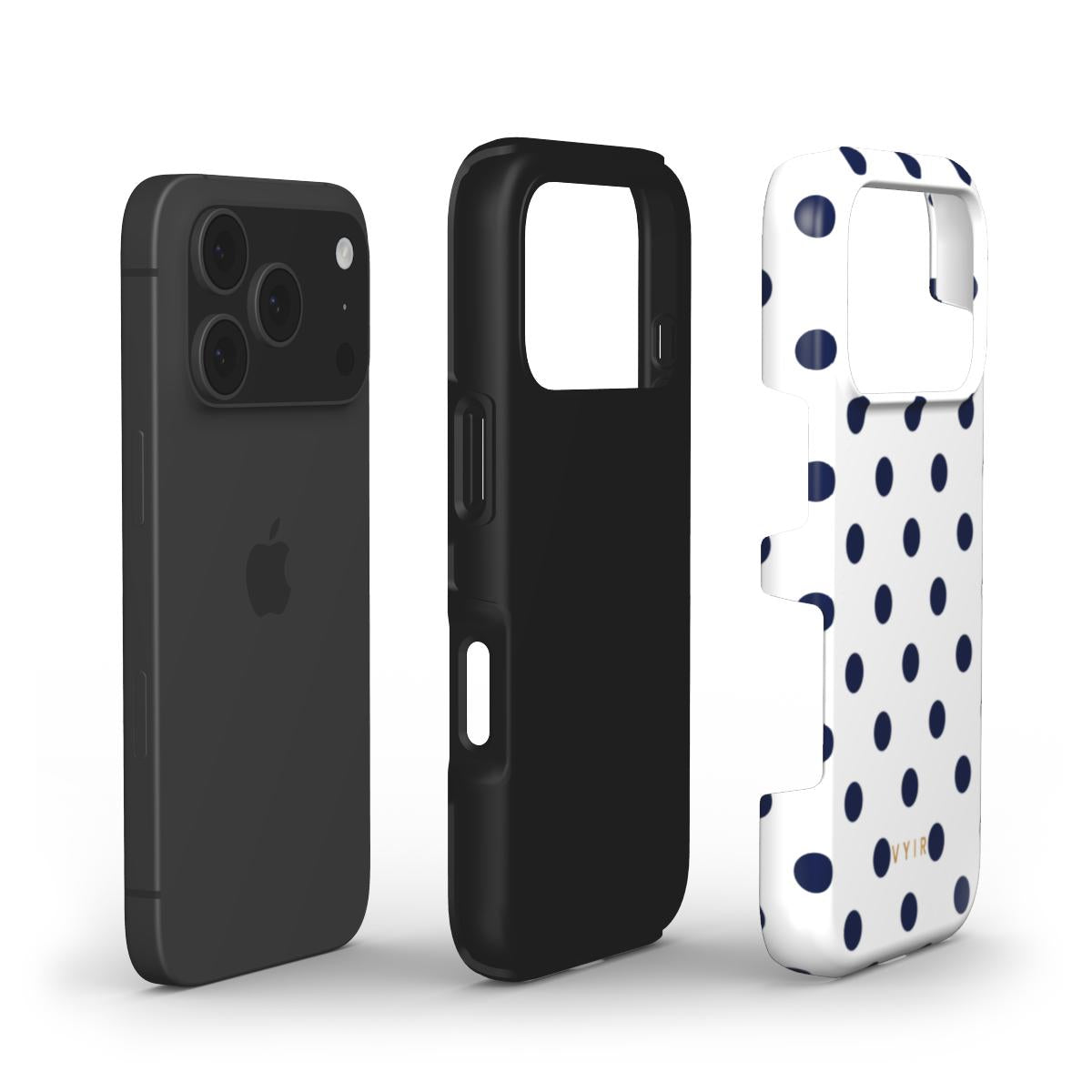 Classic Polka Dots, Sailor Blue - Shockproof Phone Case - VYIR
