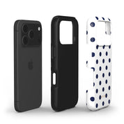 Classic Polka Dots, Sailor Blue - Shockproof Phone Case - VYIR