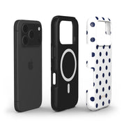Classic Polka Dots, Sailor Blue - Shockproof MagSafe iPhone Case - VYIR