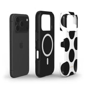 Large Polka Dots, Mono Black - Shockproof MagSafe iPhone Case - VYIR