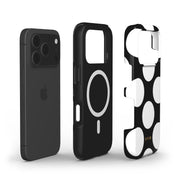 Large Polka Dots, Black Sparkle - Shockproof MagSafe iPhone Case - VYIR