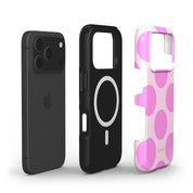 Large Polka Dots, Bubbly Pink - Shockproof MagSafe iPhone Case - VYIR