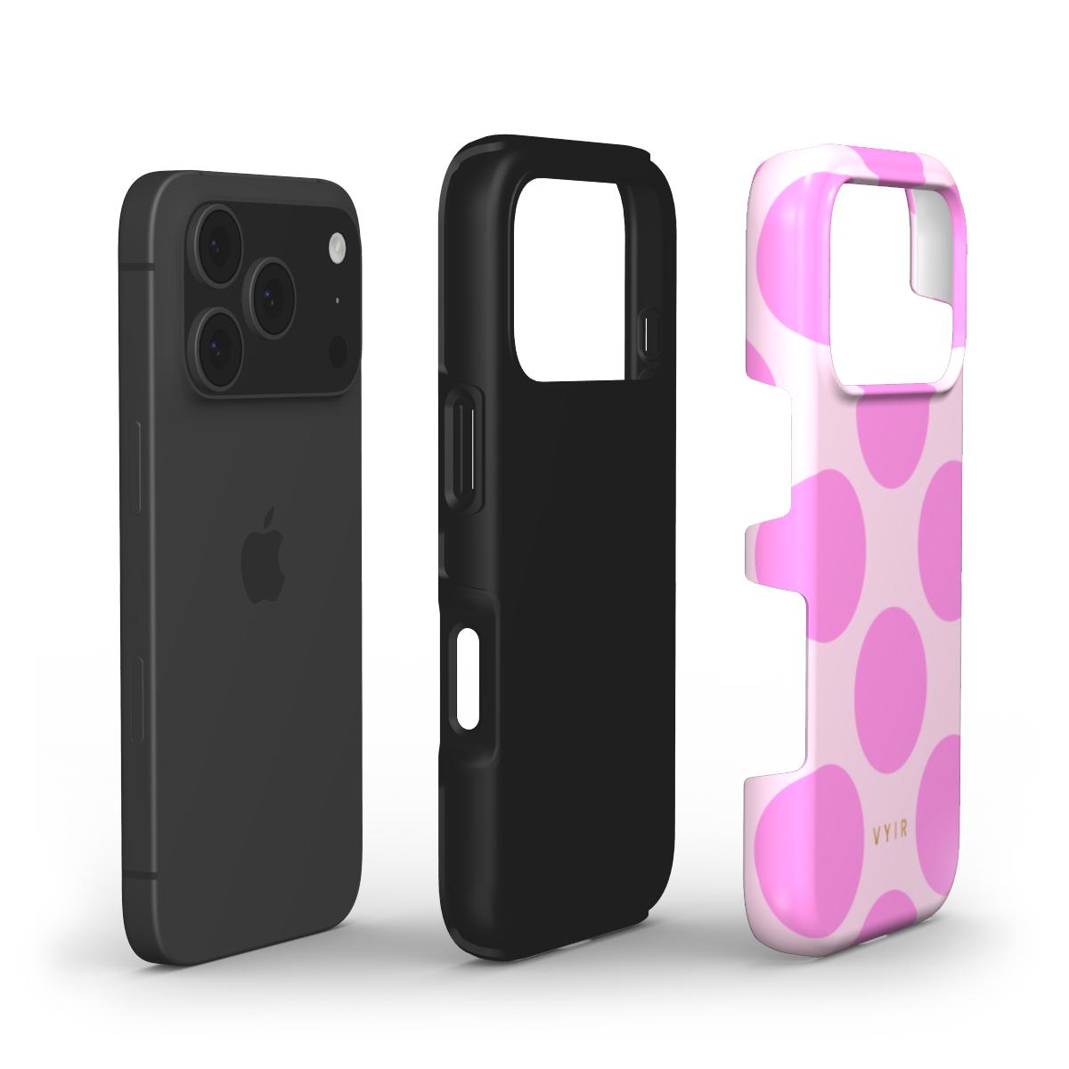 Large Polka Dots, Bubbly Pink - Shockproof Phone Case - VYIR