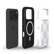 Large Polka Dots, Cloud Gray - Shockproof MagSafe iPhone Case - VYIR