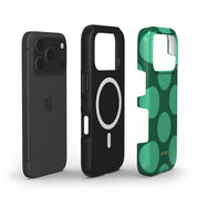 Large Polka Dots, Emerald Green - Shockproof MagSafe iPhone Case - VYIR
