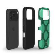 Large Polka Dots, Emerald Green - Shockproof Phone Case - VYIR