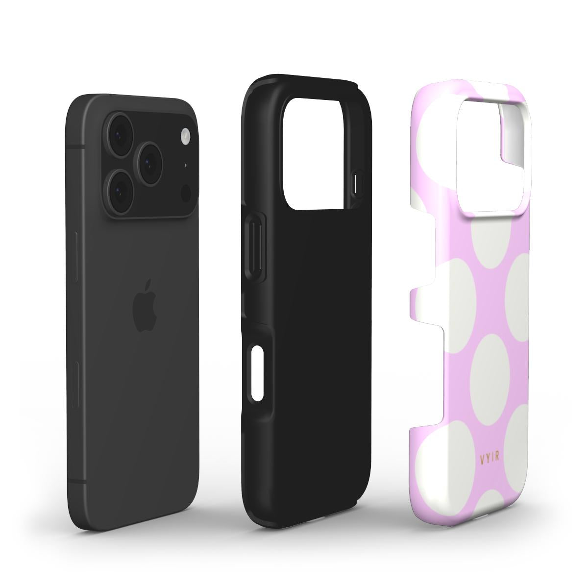 Large Polka Dots, Vanilla Pink - Shockproof Phone Case - VYIR