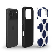 Large Polka Dots, Old Money Blue - Shockproof Phone Case - VYIR