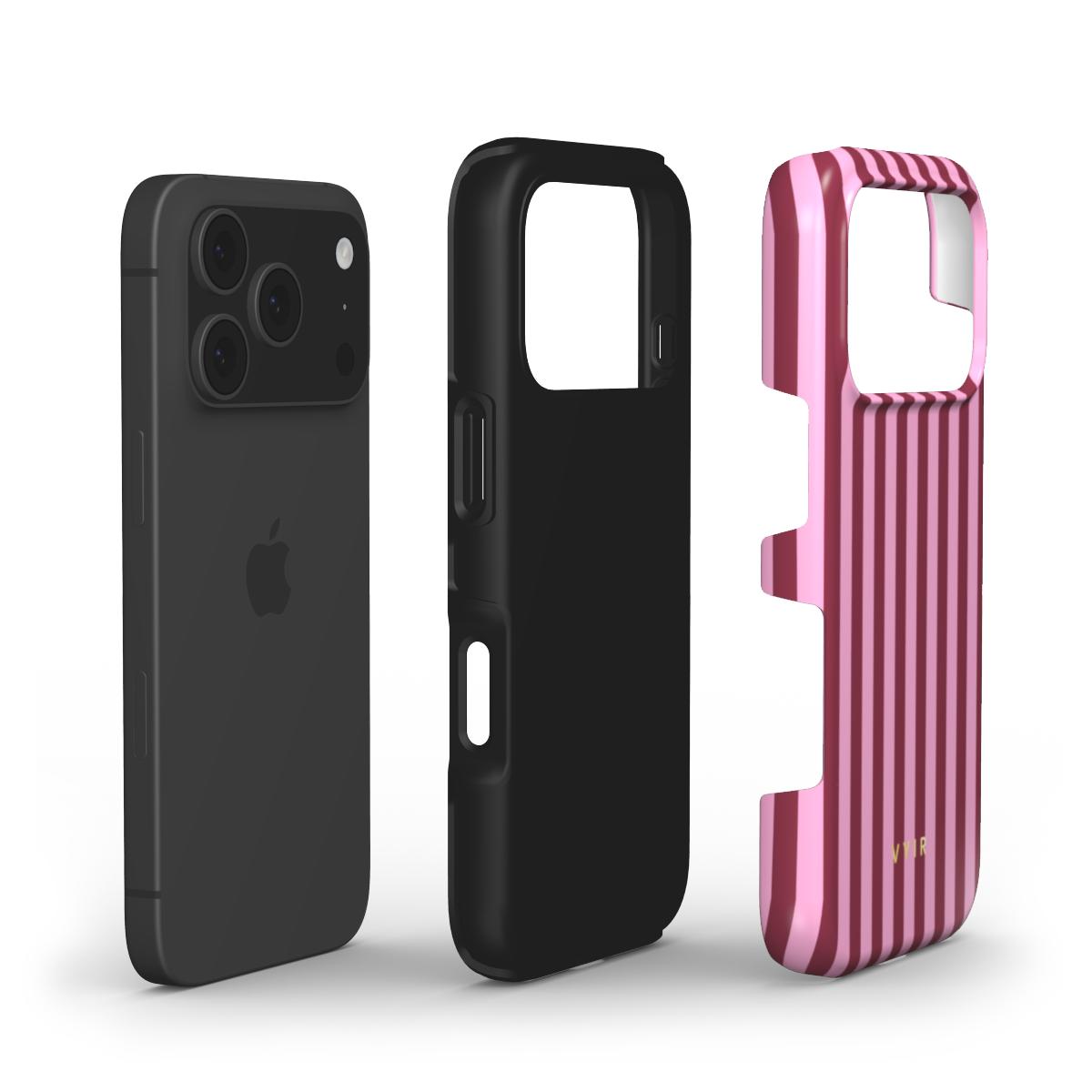 Vertical Stripes, Candy Pink - Shockproof Phone Case - VYIR