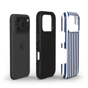 Vertical Stripes, Old Money Blue - Shockproof Phone Case - VYIR