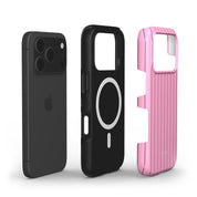 Vertical Stripes, Blush Pink - Shockproof MagSafe iPhone Case - VYIR