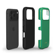 Vertical Stripes, Goldline Green - Shockproof Phone Case - VYIR