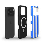 Vertical Stripes, Riviera Blue - Shockproof MagSafe iPhone Case - VYIR