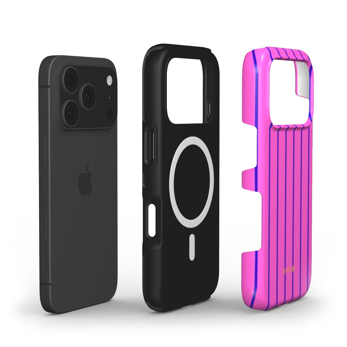 Vertical Stripes, Pink Curtains - Shockproof MagSafe iPhone Case - VYIR