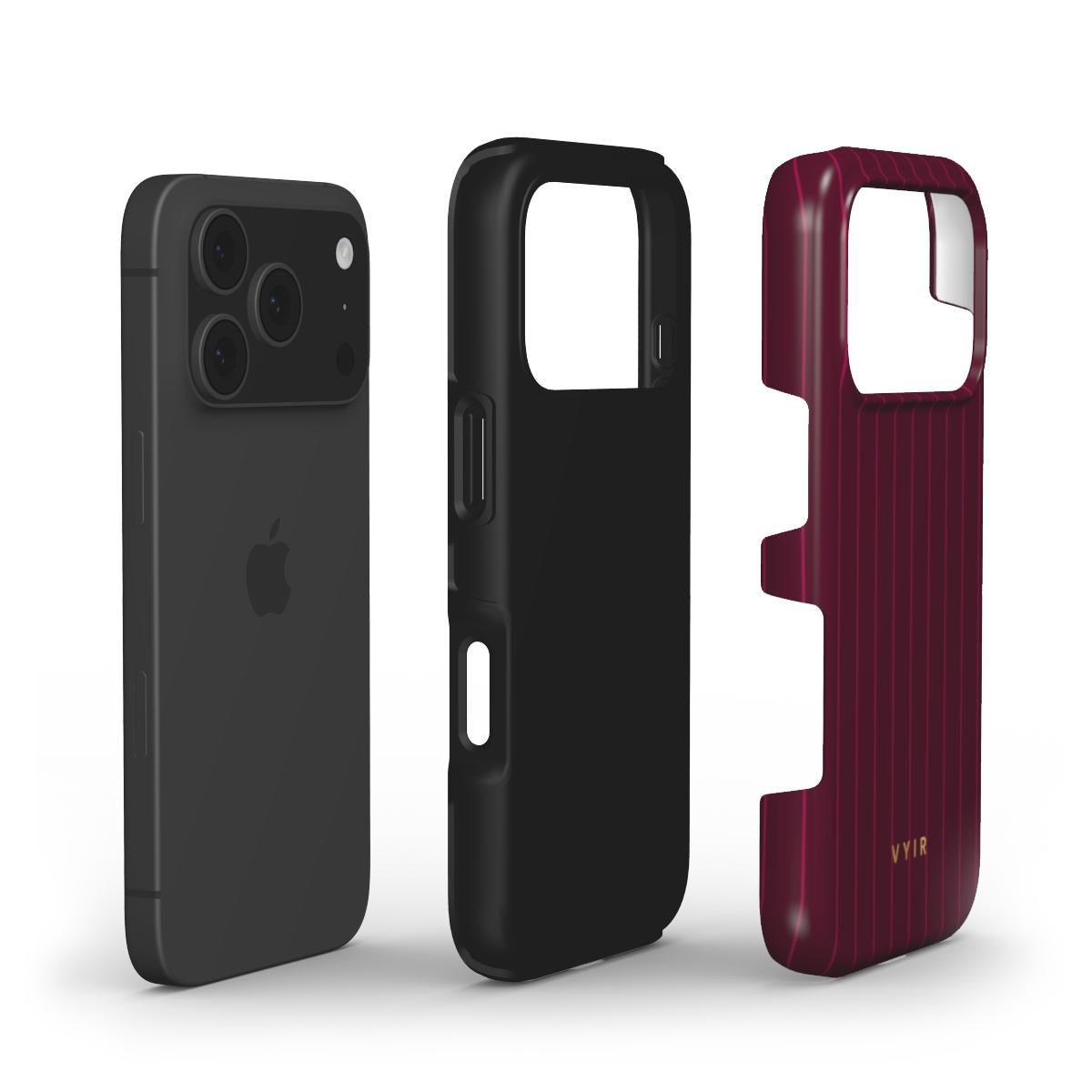 Vertical Stripes, Merlot - Shockproof Phone Case - VYIR
