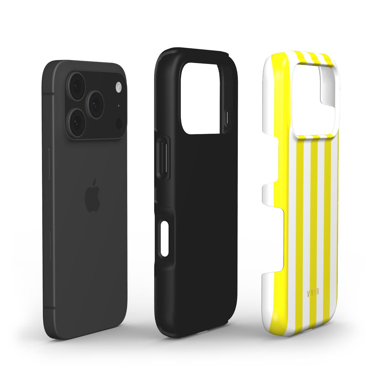 Vertical Stripes, Citrus - Shockproof Phone Case - VYIR