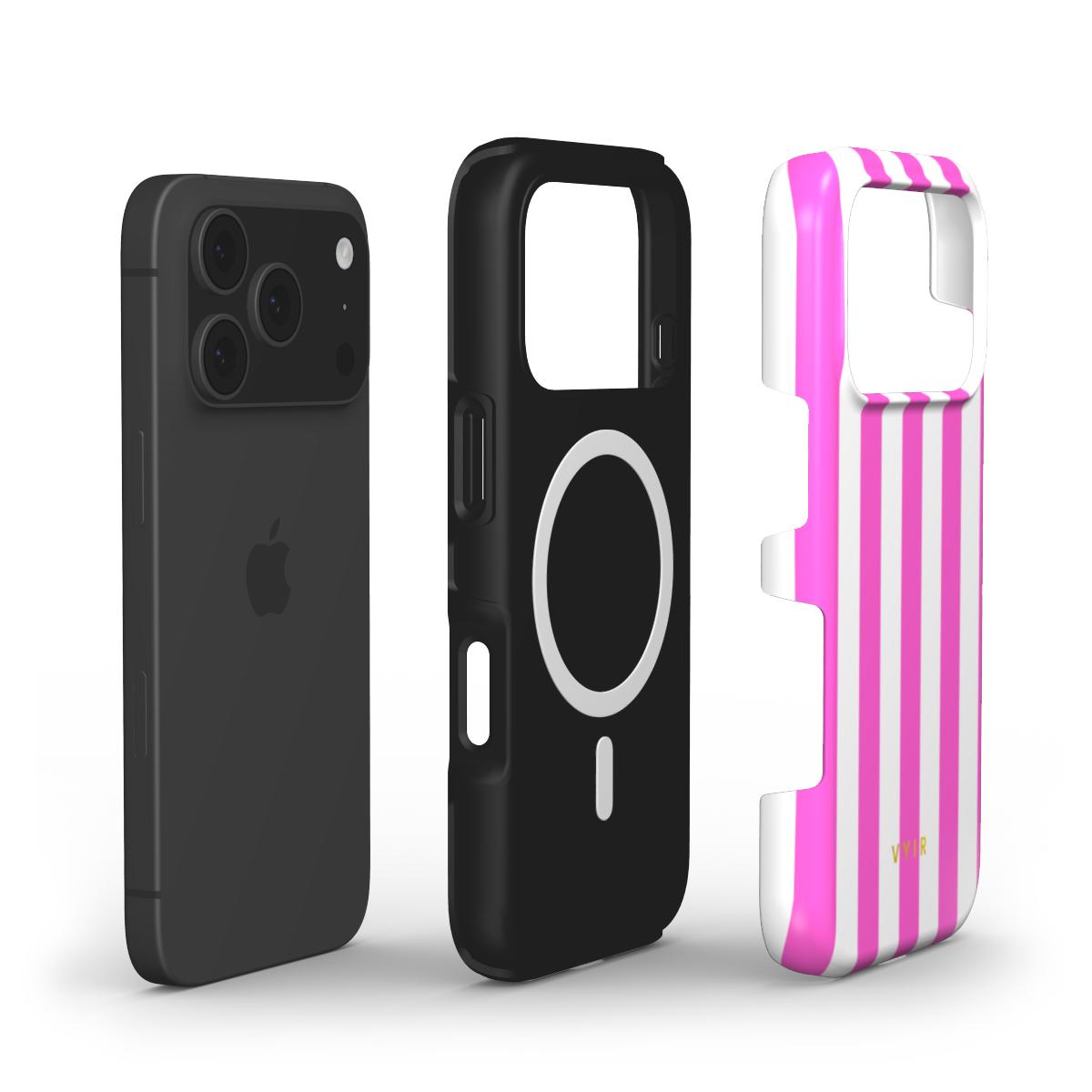 Vertical Stripes, Fashion Pink - Shockproof MagSafe iPhone Case - VYIR