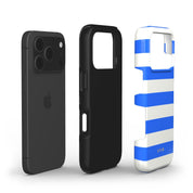 Horizontal Stripes, Riviera Blue - Shockproof Phone Case - VYIR