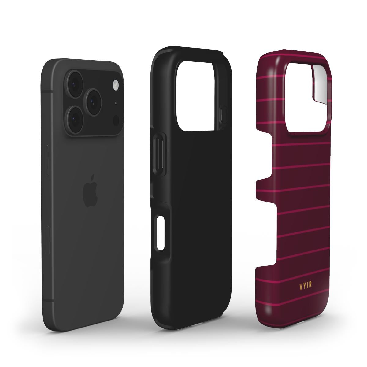 Horizontal Stripes, Merlot - Shockproof Phone Case - VYIR