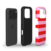 Horizontal Stripes, Red Blush - Shockproof Phone Case - VYIR