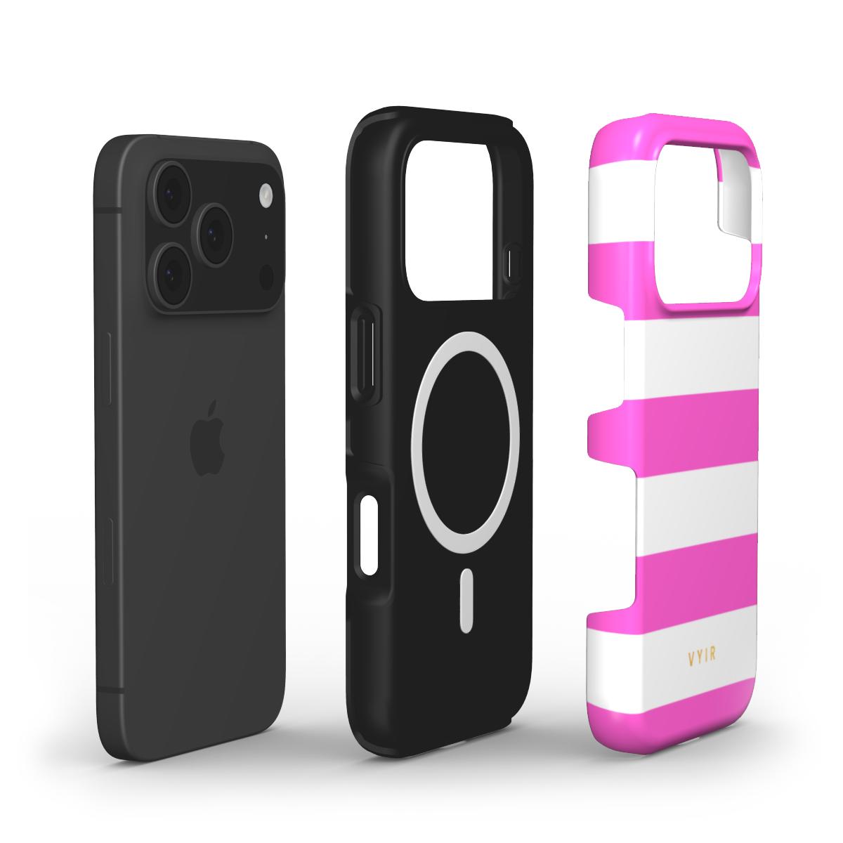 Horizontal Stripes, Fashion Pink - Shockproof MagSafe iPhone Case - VYIR