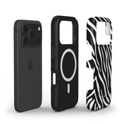 Zebra Luxe, Black and White - Shockproof MagSafe iPhone Case - VYIR