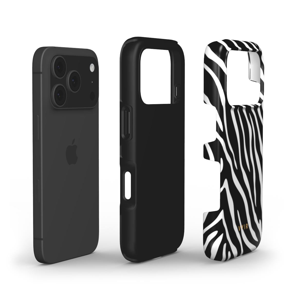 Zebra Luxe, Black and White - Shockproof Phone Case - VYIR