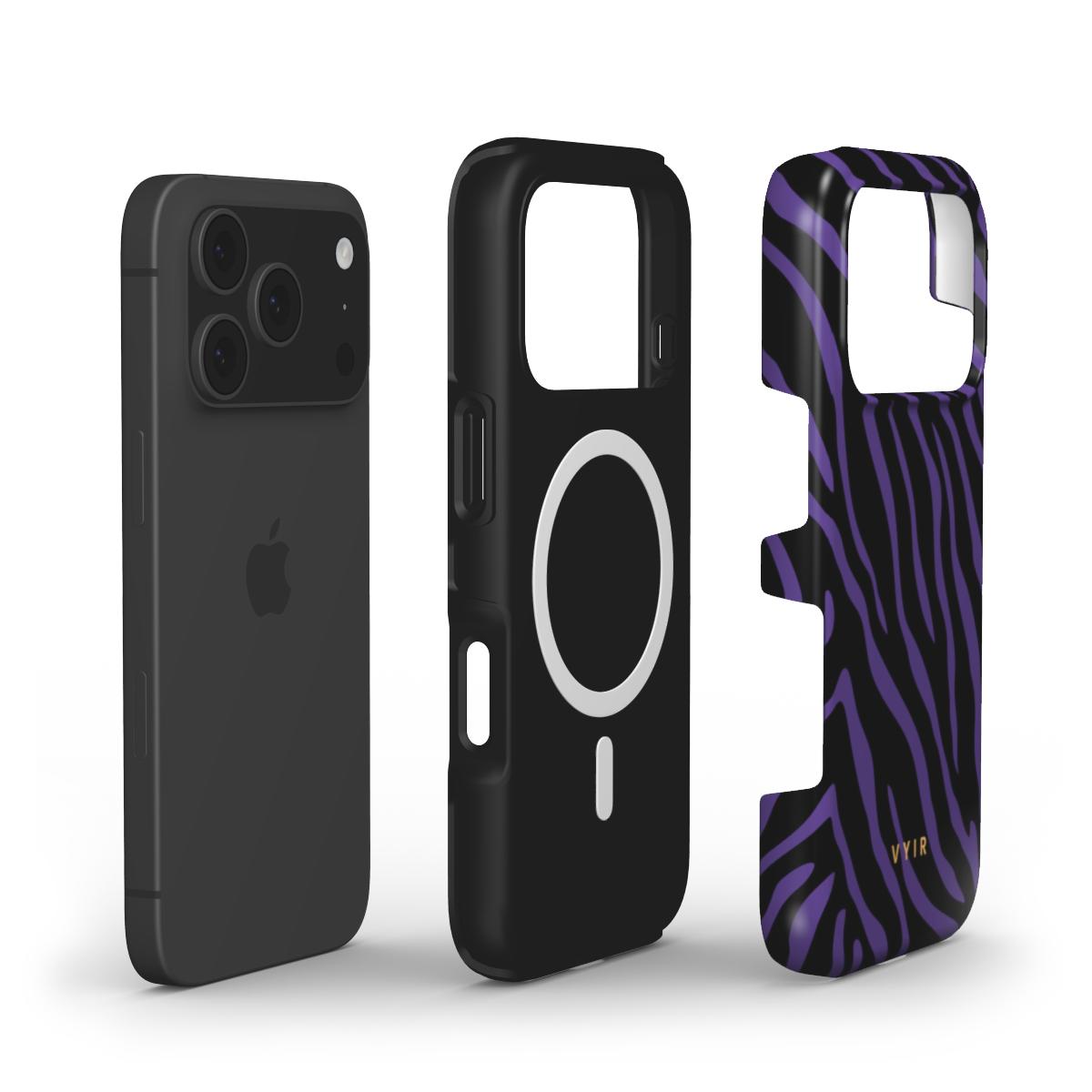 Zebra Luxe, Violet - Shockproof MagSafe iPhone Case - VYIR