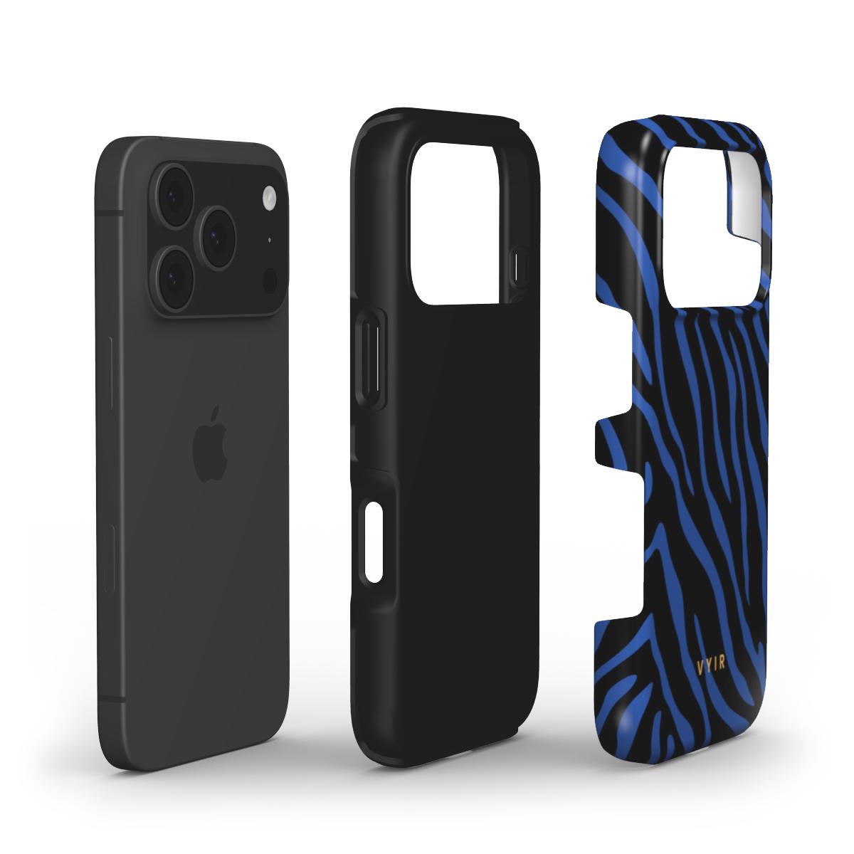 Zebra Luxe, Indigo Blue - Shockproof Phone Case - VYIR