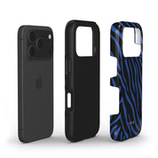 Zebra Luxe, Indigo Blue - Shockproof Phone Case - VYIR
