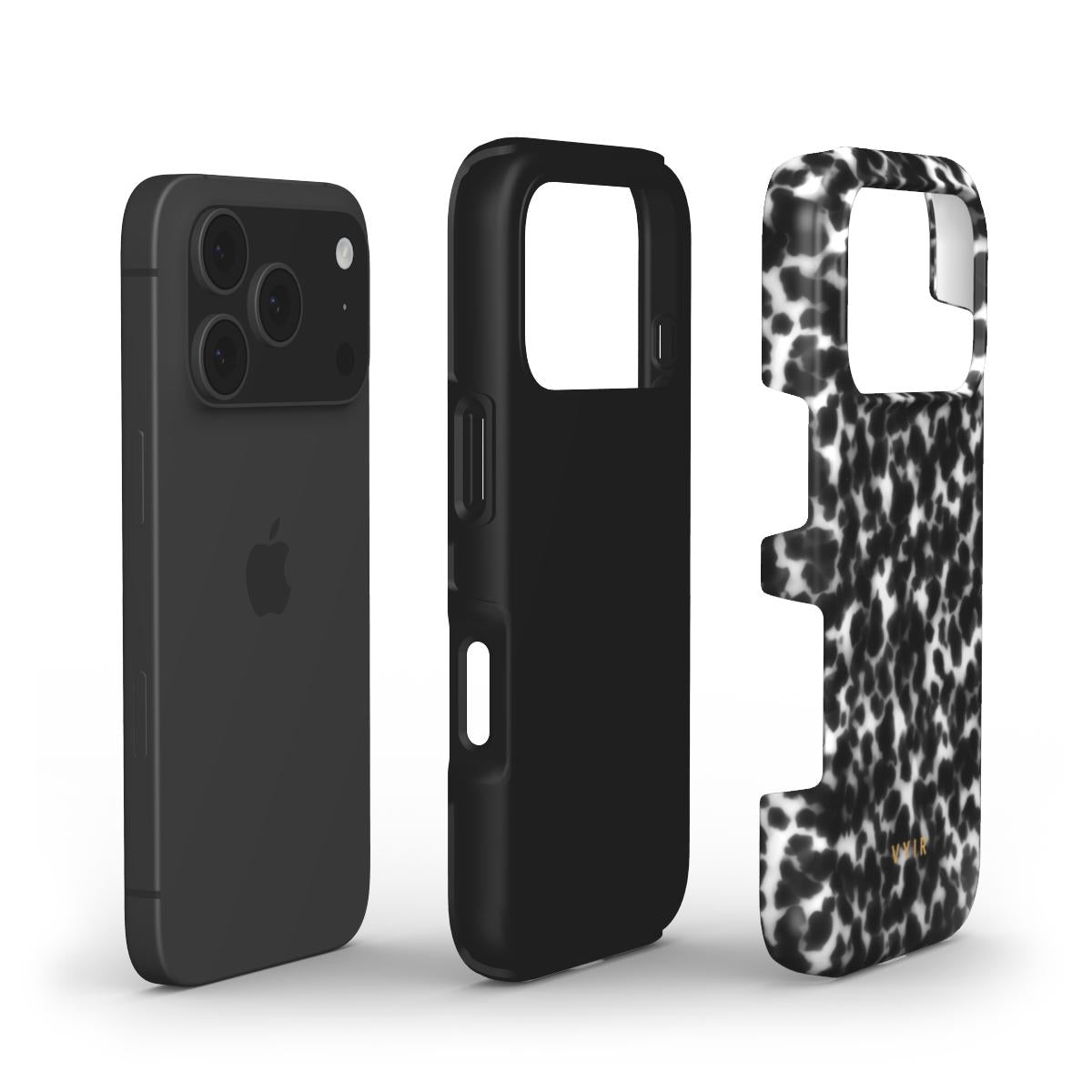 Tortoiseshell, Black and White - Shockproof Phone Case - VYIR