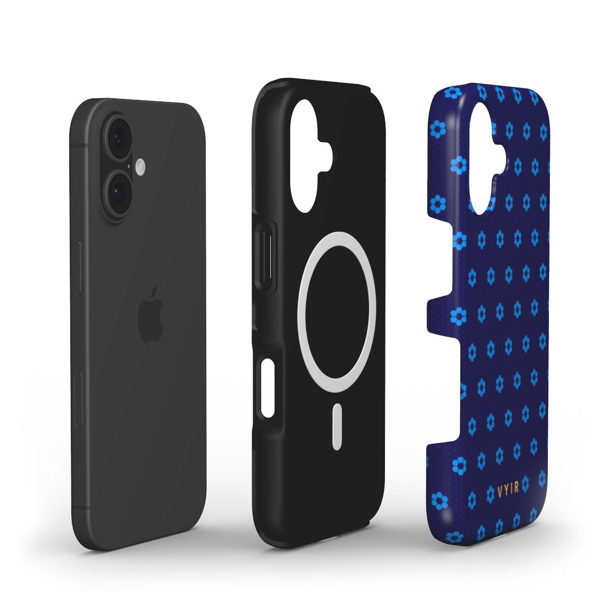 VYIR Signature Flowers, Blue - Shockproof MagSafe iPhone Case - VYIR
